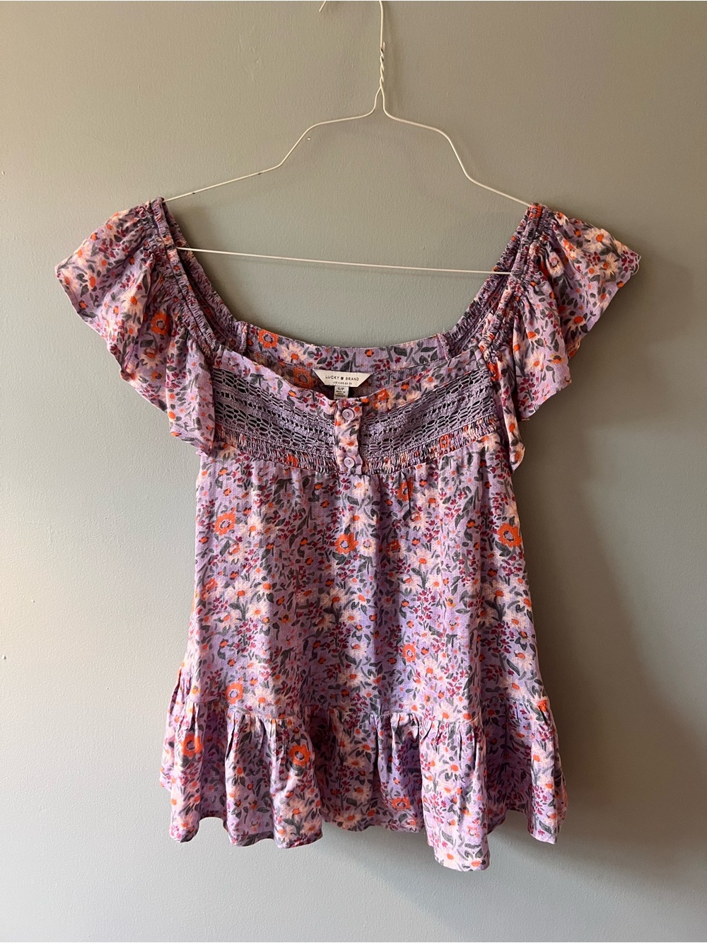 Lucky Brand Lavender Floral Blouse